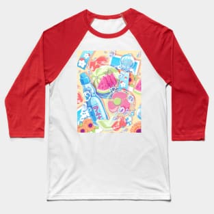 The pastel set of the Japanese summer food and drinks Baseball T-Shirt